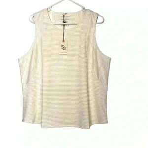 Sincerely Jules Golf, pickleball,Tennis,Pink with White Stripes Tank SizeXL